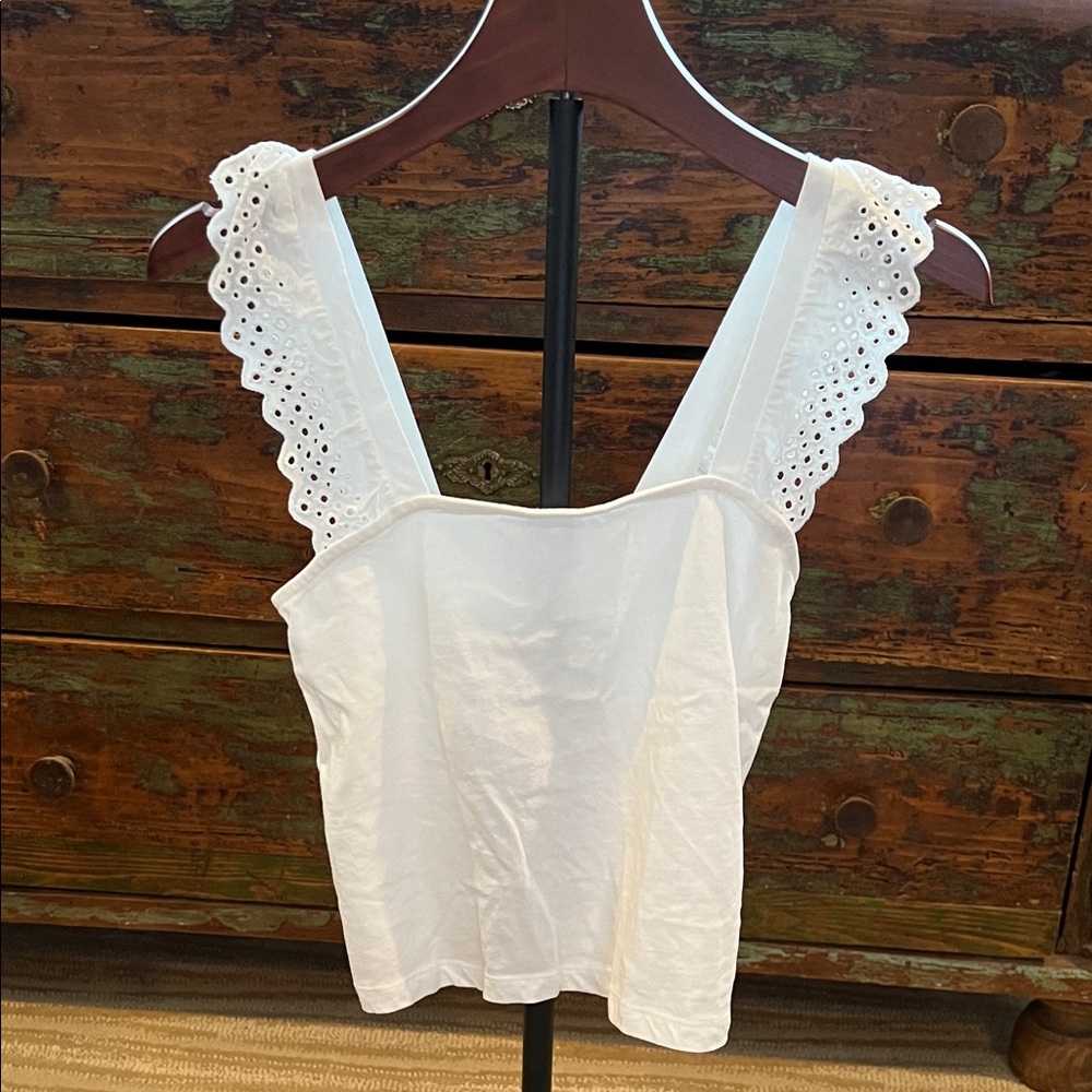 H&M White Eyelet Camisole Top